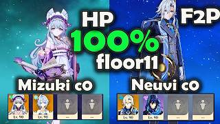 F2P Duo 100% Hp Clear? Mizuki Neuvillette Spiral Abyss 11 Genshin Impact