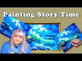 Story Time Acrylc Painting the Canadian Rocky Coast and Treehouse From Childhood