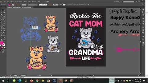 Graphic Design and Outsourcing Google Meet Live Class. Class No-49. Subject: Cat Mom T Shirt Design.