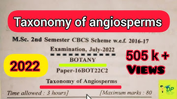2022 MDU MSc botany sem 2 question paper || Taxonomy of angiosperms @Dear_Pari