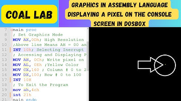 COAL Lab | Graphics in Assembly Language | Displaying a Pixel on Console Screen in DOSBox