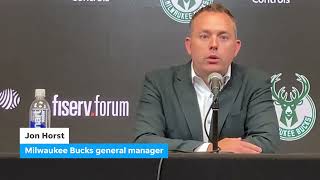 Bucks GM Jon Horst discusses 2023 NBA draft pick Andre Jackson Jr., and Khris Middleton's future