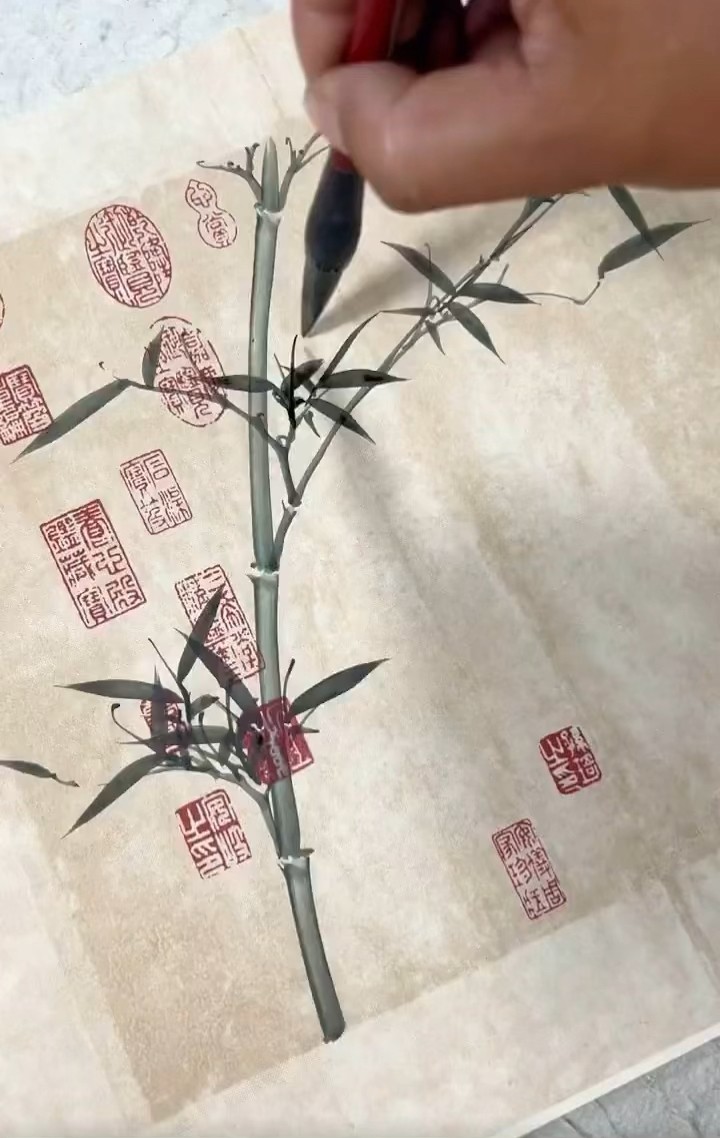 Chinese ink painting bamboo,水墨竹子#水墨画#arte #watercolor