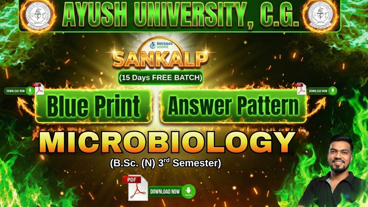 Ayush University B.Sc Nursing 3rd Sem Microbiology: Blue Print & Answer Pattern | Sankalp Batch Free