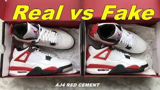 REAL VS FAKE AIR JORDAN 4 RED CEMENT COMPARISON