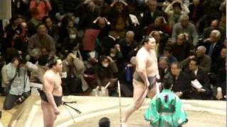 20120119 大相撲初場所　12日目　白鵬ｖｓ日馬富士