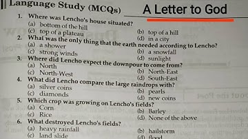 A letter to God Class 10 in Hindi Mcq | A Letter to God 10th Mcq | Mcq questions of A Letter to God