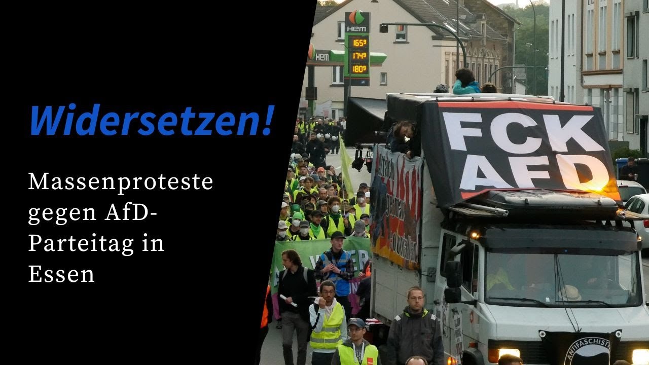 Massiver Protest gegen AfD-Parteitag in Essen