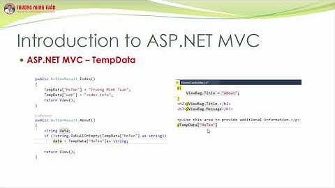 ASP.NET MVC (Lesson46) - ASP.NET MVC Với TempData | TRUONG MINH TUAN