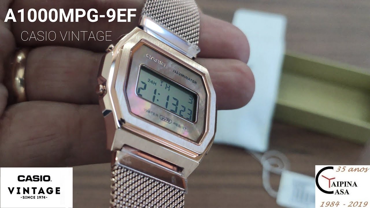 Casio Vintage A1000MPG-9EF , All Steel - YouTube