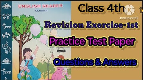 Class 4th ||English Reader|| Revision exercise 1st||mp board||Practice Test Paper||