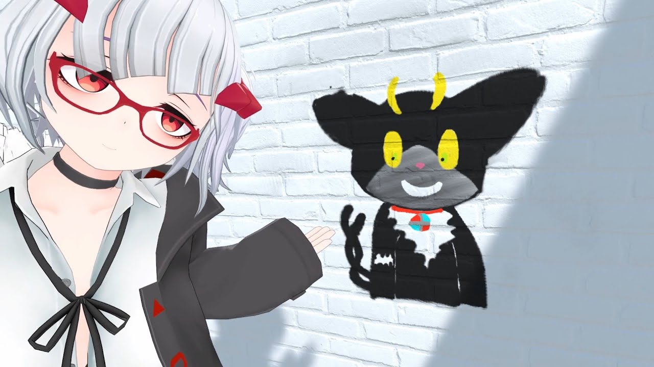 VRChat Graffiti drawing: Kuro [Blue Exorcist] (pretty bad drawing ...