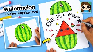 How to Draw a Watermelon Folding Surprise Card EASY screenshot 4