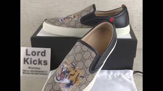 Gucci Tiger Printing GUCCI DUBLIN TIGER SKATE Slip on Sneaker