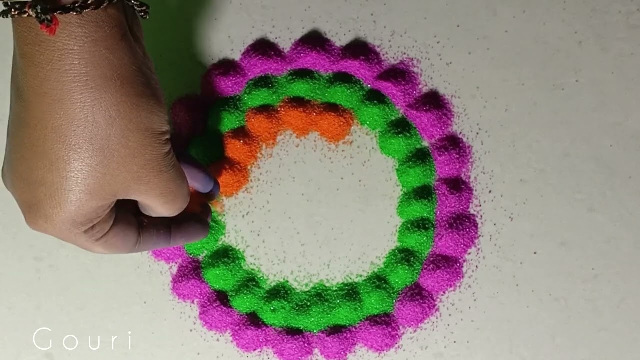 Rangoli Video !!!! Easy Rangoli !!! Small Rangoli Designs#viral#easy#simple 