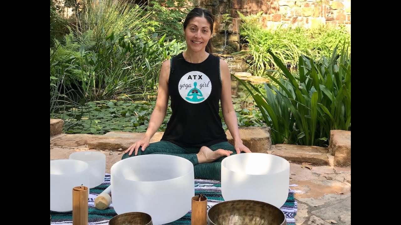 Singing Bowls At The Center With Atx Yoga Girl Youtube
