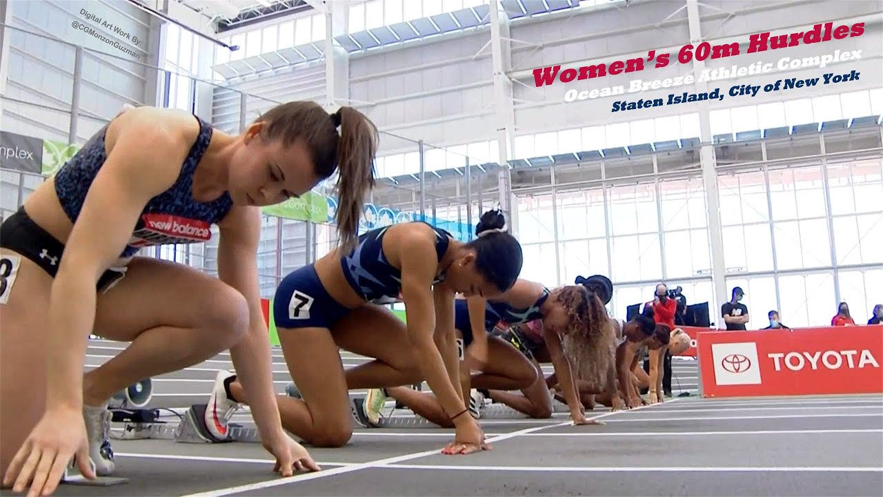 Women's 60m Hurdles.  Ocean Breeze Athletic Complex.  Staten Island, City of New York.  (2/6/2022).