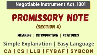 Promissory Note Negotiable Instrument Act