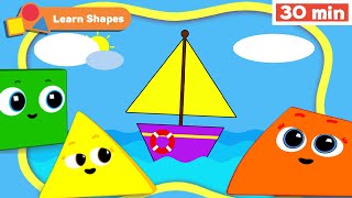 Shapes School | Educational videos for Babies | Learn Shapes for kids | Boat + | First University