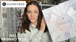 GLOSSYBOX ADVENT CALENDAR 2022 | Full unboxing and product test | Freeze The Moment Beauty Advent