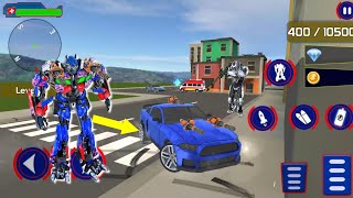 robô transformers super carro de corrida, joguinho do carro transformer, batalha dos robôs na cidade screenshot 3