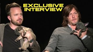 Aaron Paul and Norman Reedus Exclusive Interview with Puppies - TRIPLE 9 (2016)