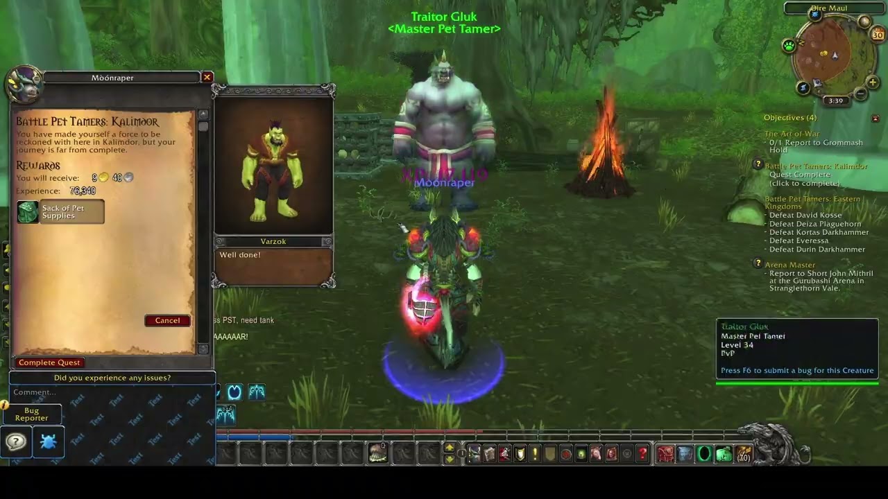 World of Warcraft Pet battle guide the last trainers in kalimdor Mist of Pandaria!