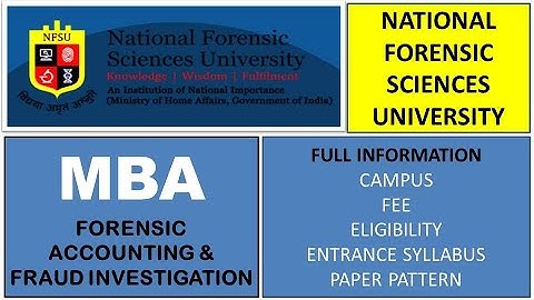 course info at NFSU - MBA forensic accounting & fraud investigation iI MBA II NFSU