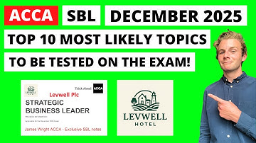 ACCA SBL December 2025 (Levwell Plc) - Ace your exam! Top 10 topics you MUST prepare for your exam!