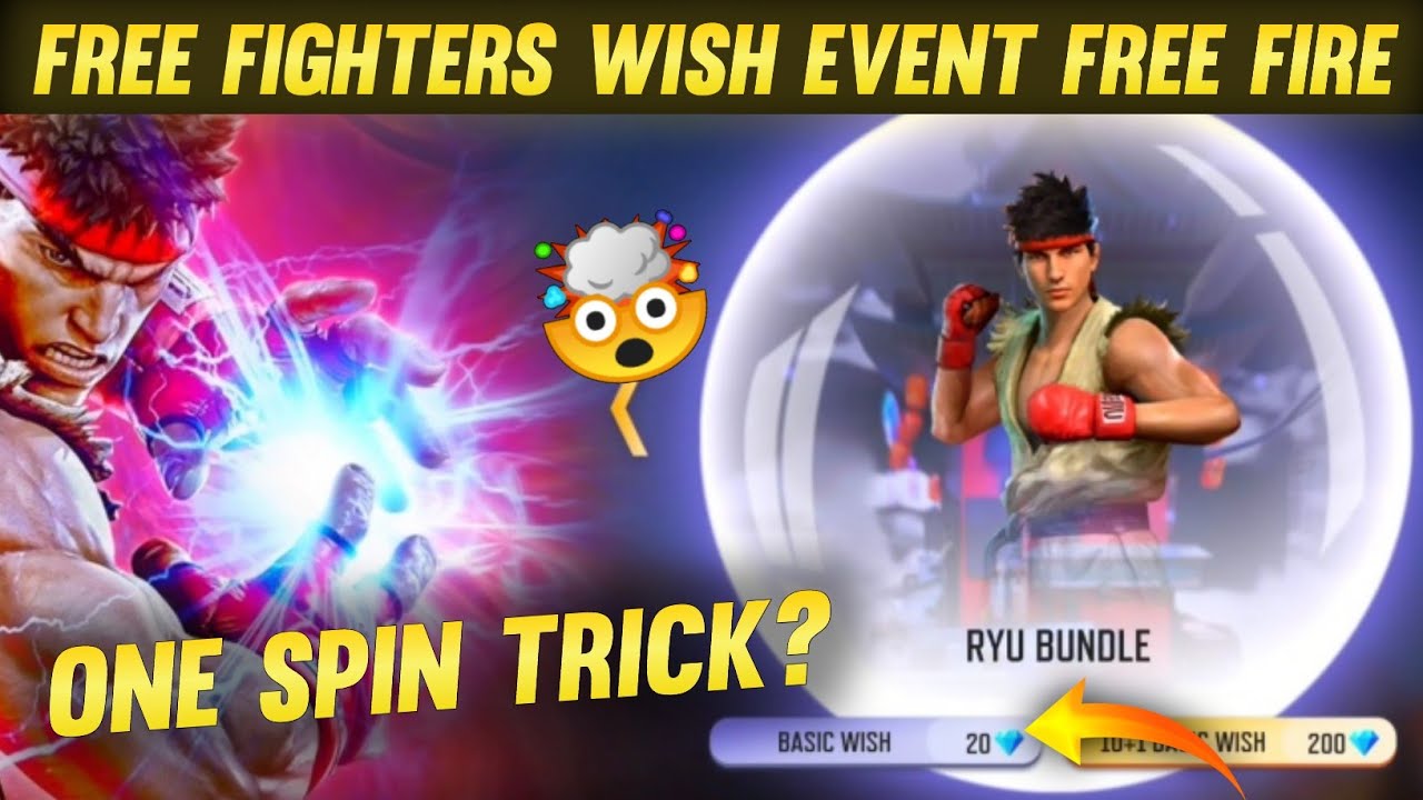 New Free Fighter's Wish Event In Free Fire | Ryu & Chun Li Bundle |New Gloo Wall, Emote Fighter Wish