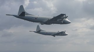 Ｐ３Ｃ訓練飛行を公開 海自、尖閣も監視任務 P3C surveillance planes' drill off Okinawa