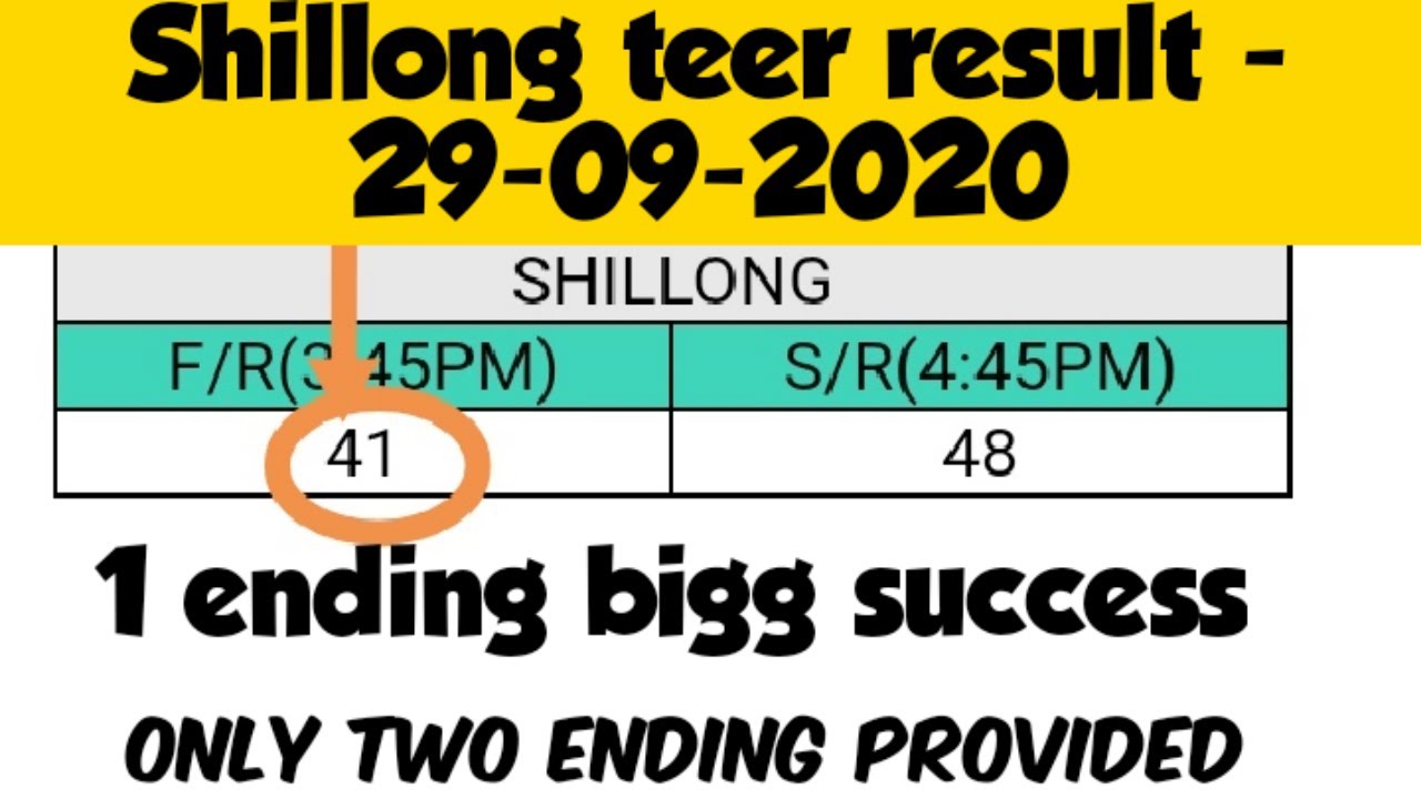 Shillong Teer common number 29092020teer number