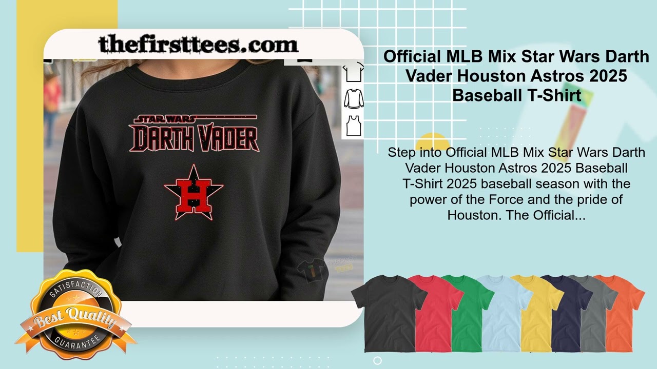 Official MLB Mix Star Wars Darth Vader Houston Astros 2025 Baseball T-Shirt