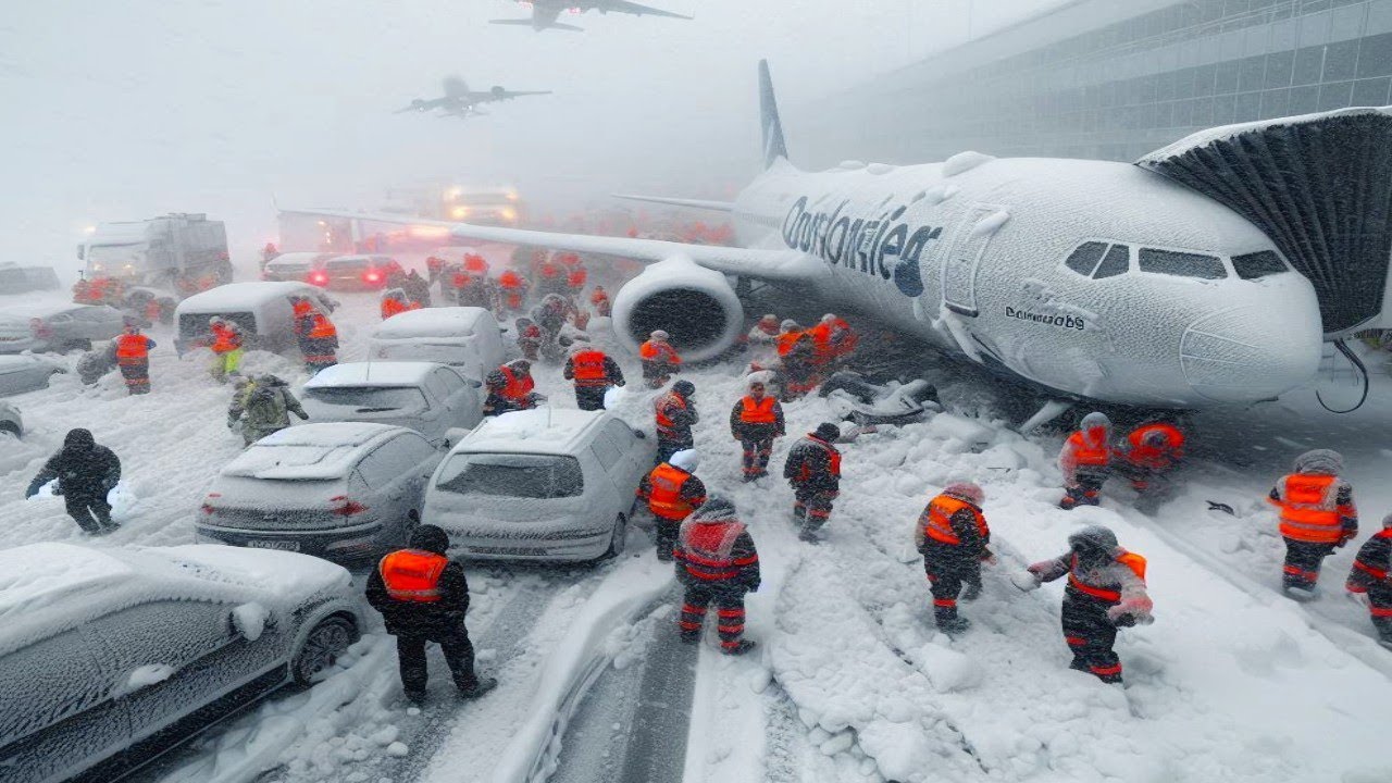 Britain and Germany Paralyzed by snow: Flights ground to a halt and chaos on the roads