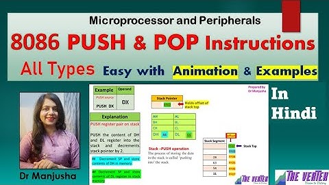 8086 PUSH and POP instruction with example in Hindi : Dr Manjusha Deshmukh