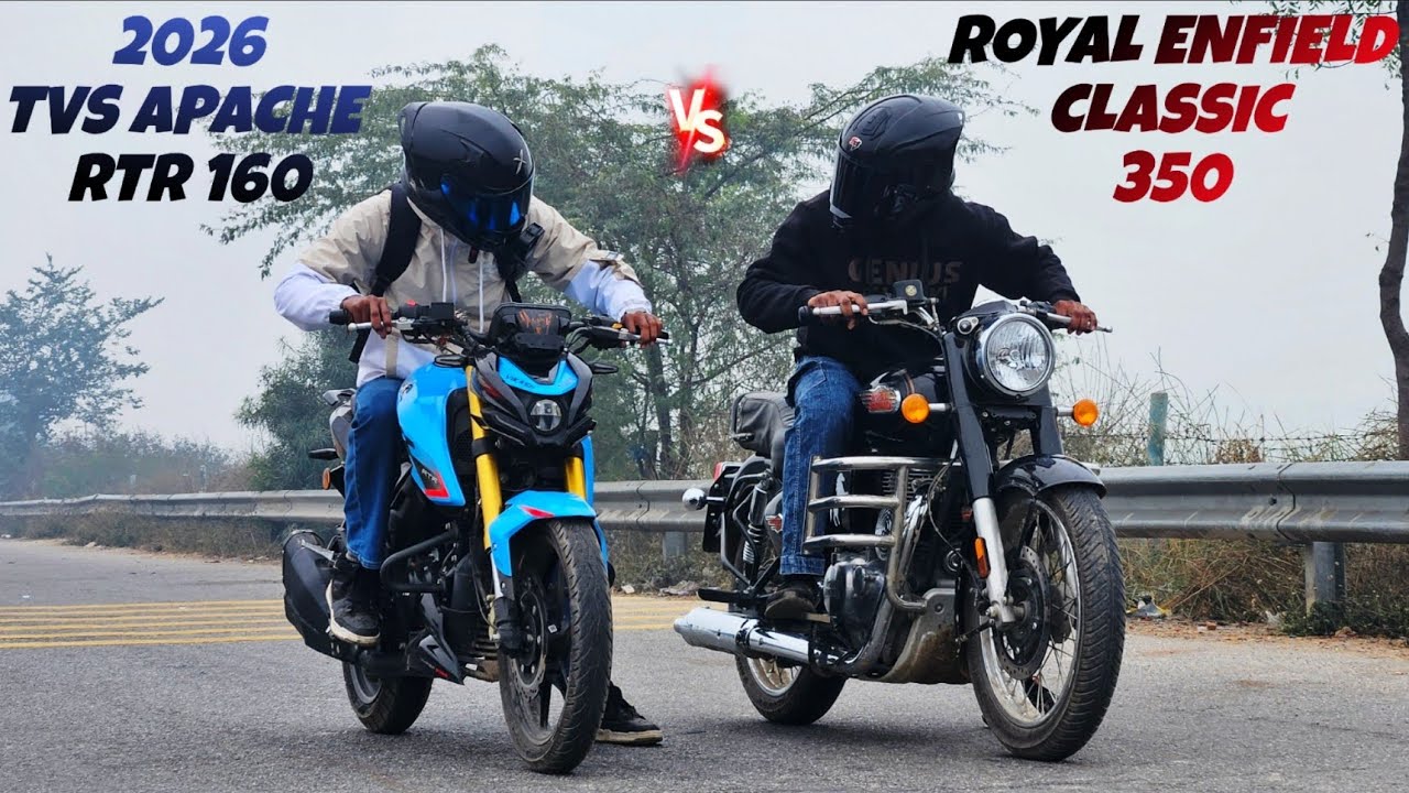 2026 TVS APACHE RTR 160 4V VS ROYAL ENFIELD CLASSIC 350 || DRAGRACE 