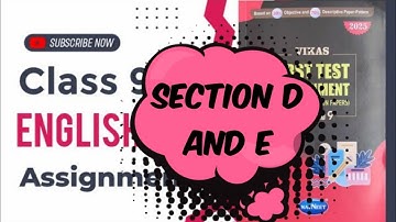 Class 9 English | Vikas First Test Assignment 2025 English Section D and E | English Medium