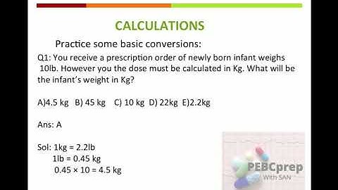 Basic Conversions || Calculation|| PEBC exam|| PEBCprep with San|