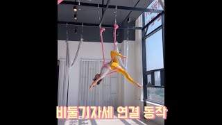 #플라잉요가 #키즈플라잉 #비둘기자세 몽키-비둘기자세 연결 동작! 수업 때 활용해보세요✨