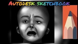how to sketch a baby face on autodesk sketchbook mobile app (2020) screenshot 4