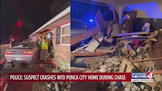 Police: Suspect crashes into Ponca City home during chase