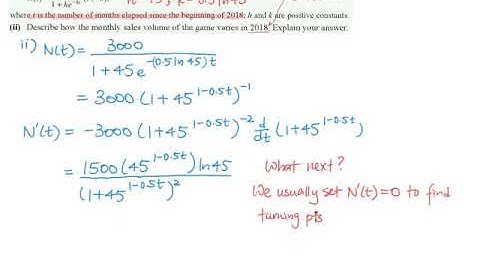 S4 M1 Applications of Differentiation- ln, transformation, derivative test, trend