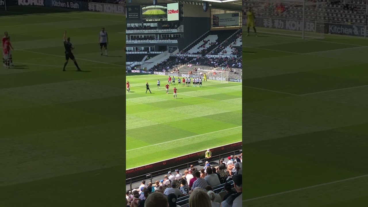 Alex Telles Free-Kick Attempt: Derby County vs Manchester United (Pre-Season 21-22)