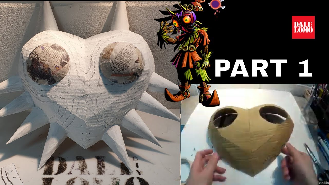 Majora's mask I made of my kid out of cardboard. : r/botw