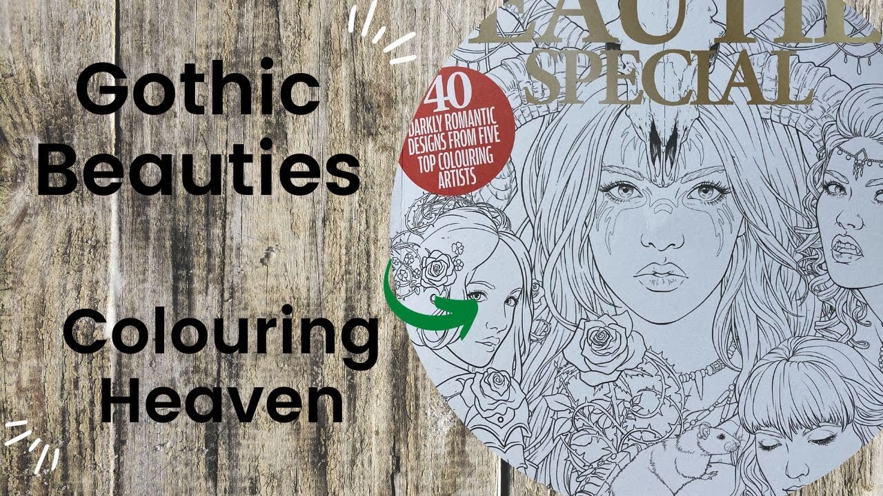 Gothic Beauties - Colouring Heaven //Adult Colouring Book Flip Through - YouTube