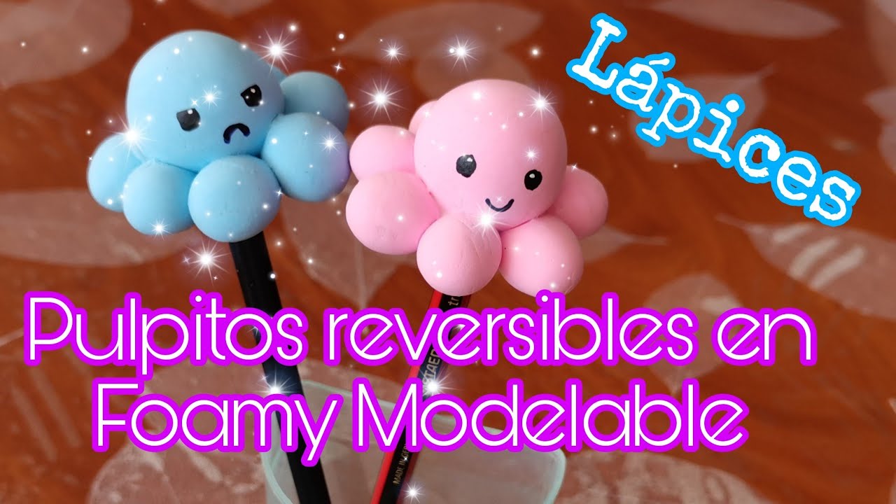 Lápices de Pulpitos reversibles en Foamy Modelable 🐙 