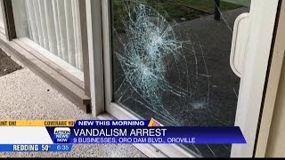 Police arrest suspect after nine businesses were vandalized in Oroville