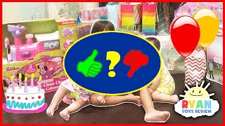 Twin's 1st Birthday Party Surprise Toys Opening Presents with Ryan ToysReview Emma - Video Review