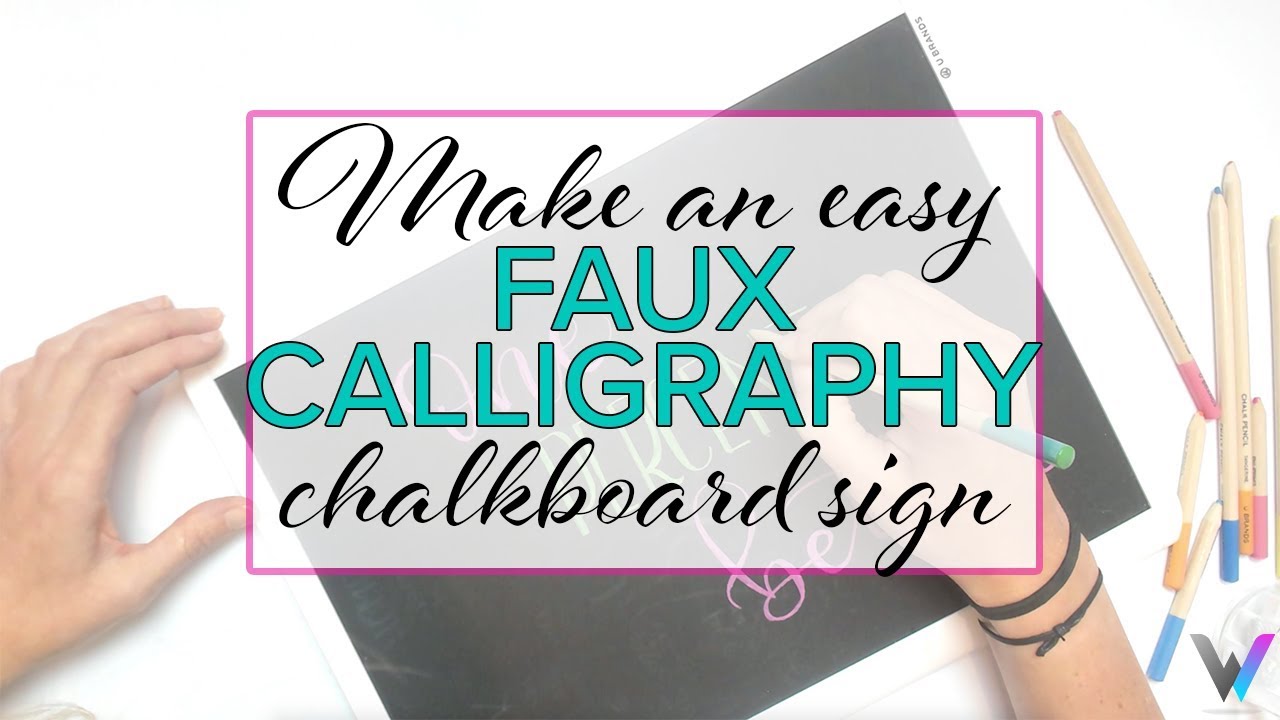 How to Draw a Faux Calligraphy chalkboard sign - YouTube