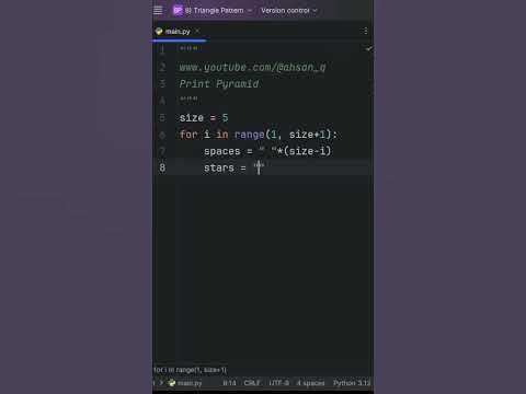 Pyramid Pattern in Python | Python Exercise #shorts #programming # ...